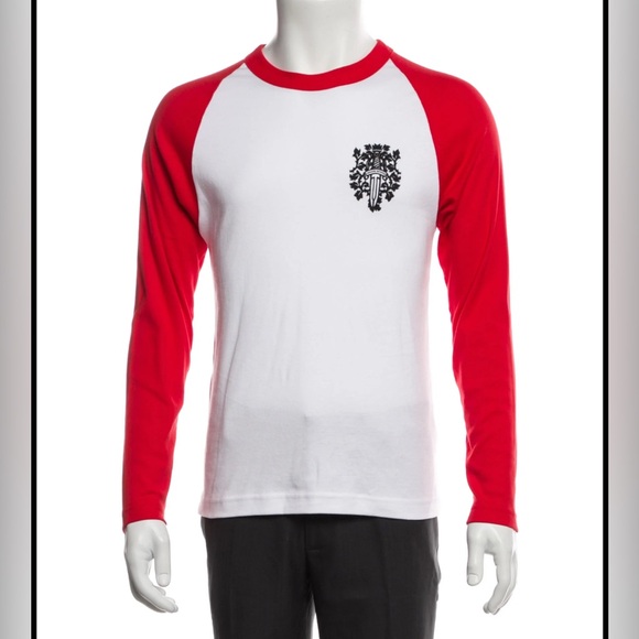 CHROME HEARTS READ AND WHITE LONG SLEEVE TEE - Picture 7 of 8